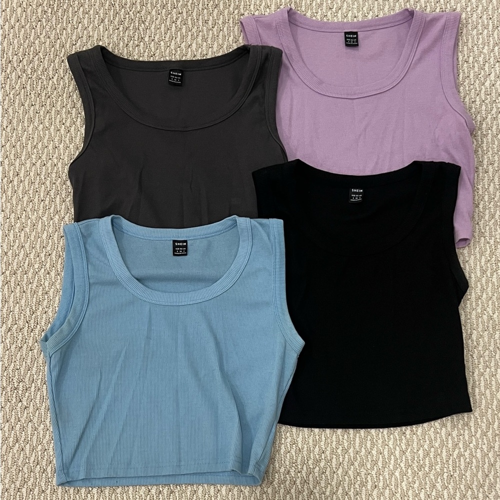 SHEIN Women's Tank Tops - Black, Blue, Purple, Gray